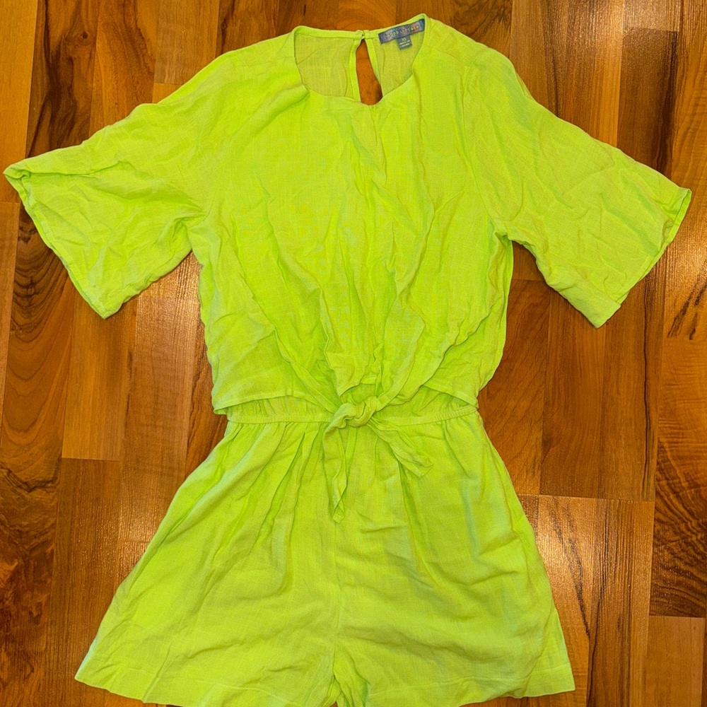Good luck gem neon green romper rayon size XS vacation,‎ summer,spring
